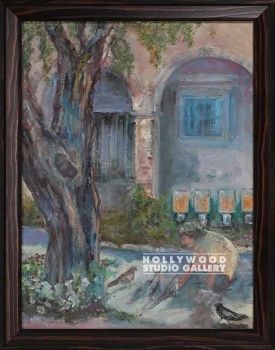 27x21 Fay Feeding The Birds-Cnv