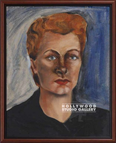 22x18 Fay Female Portrait Blue Brwn