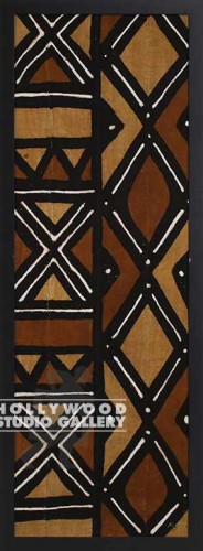 22x61 Ethnic Textile Brown Blck Frm
