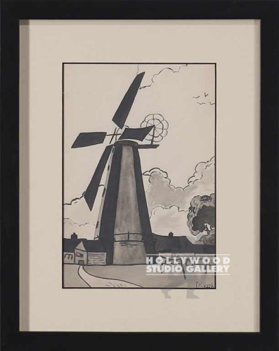 10x8 VINT. 1923 FRAMED WINDMILL