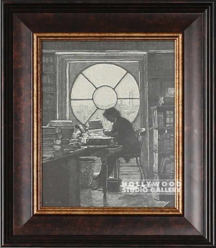 15X13 MAN LIBRARY-DESK ENGRAVING