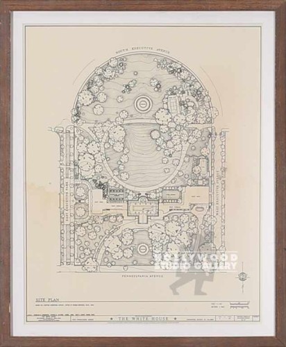 16X13 WHITE HOUSE SITE PLAN FRAMED