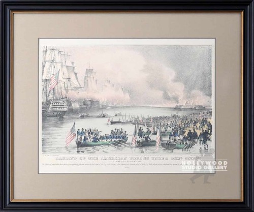 24X29 LANDING U.S. FORCES ENGRAVING