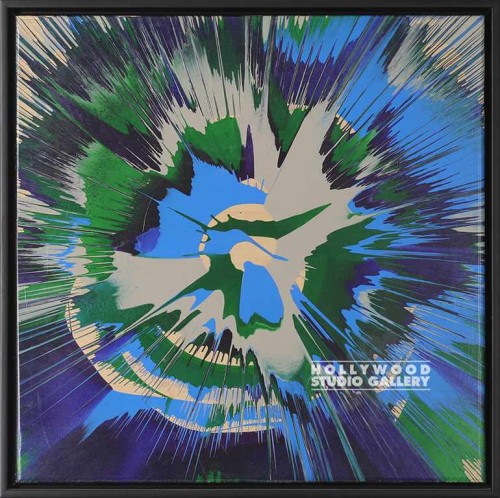 23X23 ISLEY BLUE-GRAY SPIN ART-FRMD
