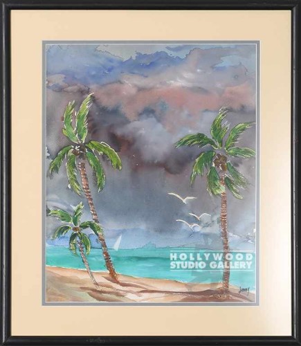 24X21 PRAY WATERCOLOR PALM TREES