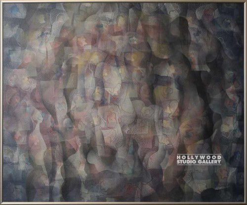 49X60 CARLEN ABSTRACT SILVER FRAME