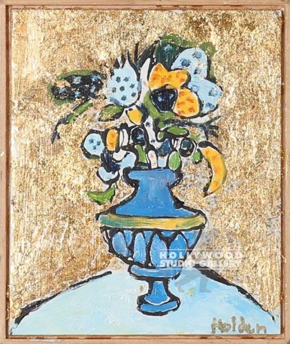 8X6 HOLDEN ABST-FLORAL W GOLD