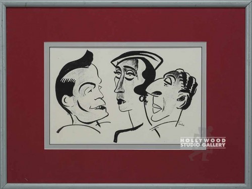 21x27 RF b/w Caricature/Red Mat