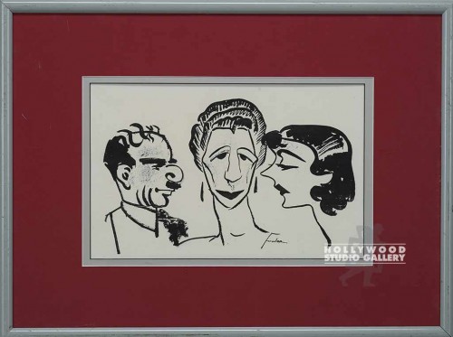 21x27 RF b/w Caricature/Red Mat