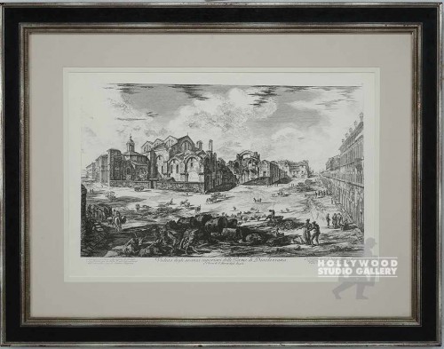 33X42 ITALIAN RUINS PRINT/BLK-SILVR
