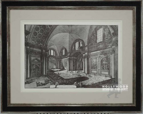 33X42 ITALIAN RUINS PRINT/BLK-SILVR