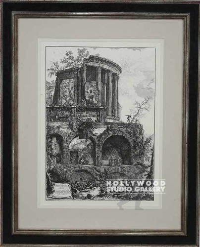 39X31 ITALIAN RUINS PRINT/BLK-SILVR