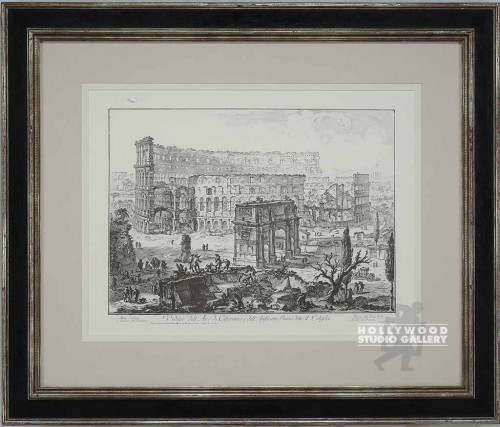 31X37 ITALIAN RUINS PRINT/BLK-SILVR