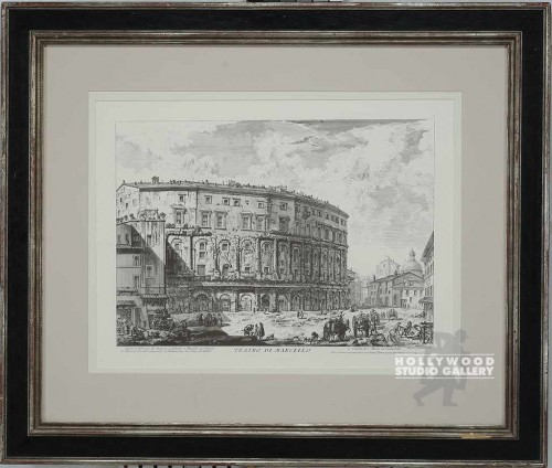 31X37 ITALIAN RUINS PRINT/BLK-SILVR