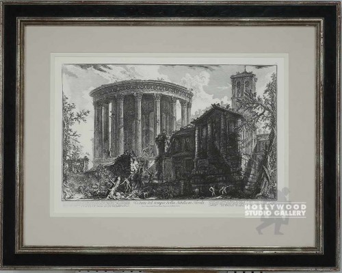 31X39 ITALIAN RUINS PRINT/BLK-SILVR