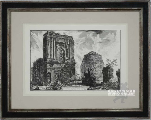 31X39 ITALIAN RUINS PRINT/BLK-SILVR