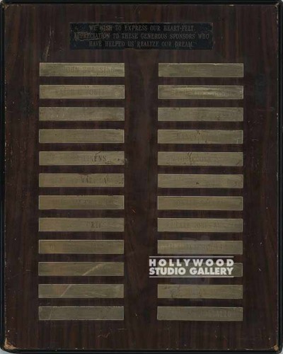 20x16 Wood Plaque/24 Brass Plates