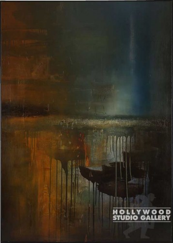 58X41 GARRETT ABST.CNVS-DARK W/TEAL