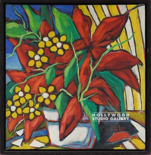 18X17 PILAR BRITE FLORAL-RED CANVAS