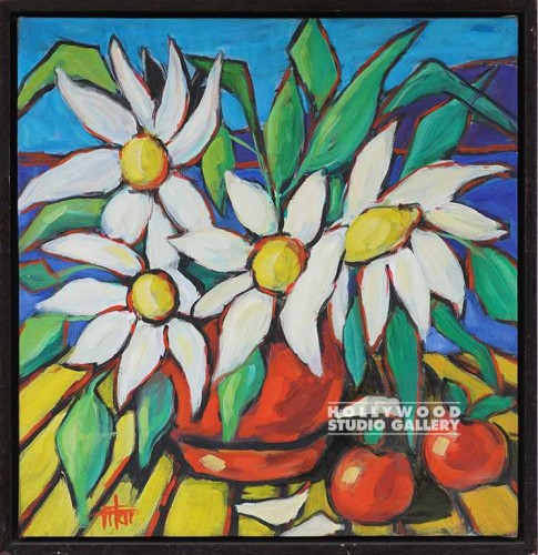 18X17 PILAR BRITE FLORAL-WHITE/CNVS