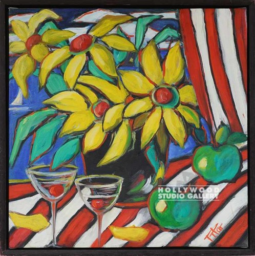 18X17 PILAR BITE FLORAL-YELLOW/CNVS