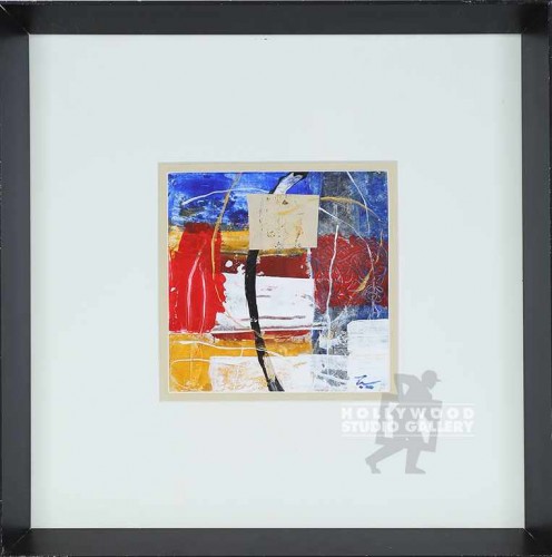 16X16 CARMEN RED-BLU-GOLD ABSTR/BLK