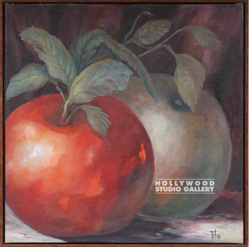 25X25 PILAR 2 LG.APPLES CNVS/ MAHOG
