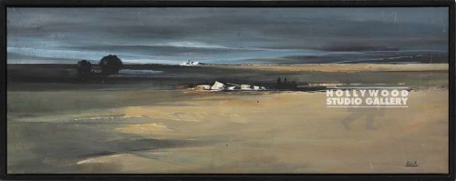 15X38 RUTH TAN-GRAY SCAPE CNVS/BLK