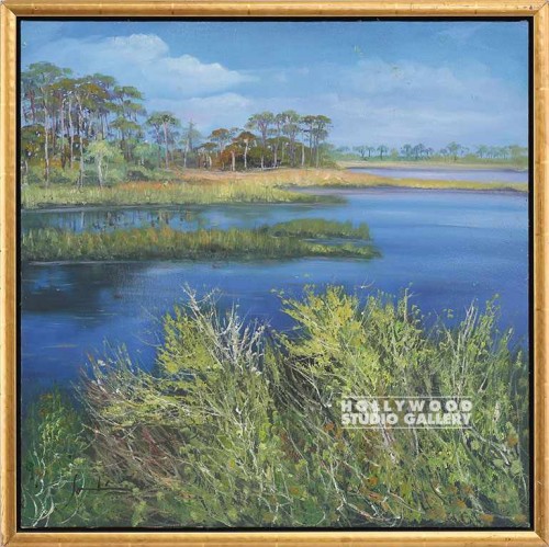 25X25 SOLIS EVERGLADES CANVAS/ GOLD