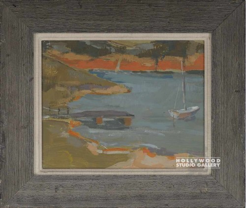 12X14 MUTED BOAT SCAPE/LINER/GRAY