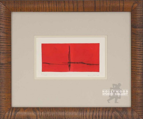 12X14 BLK-RED SCRIBBLE ETCH/VENEER