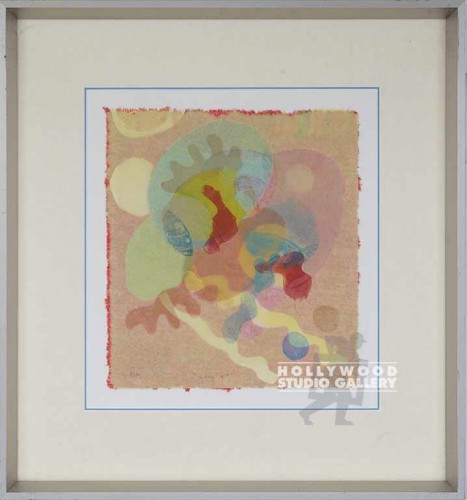 25X23 ROSA PASTEL BLOBS ORIG/ ALUM.