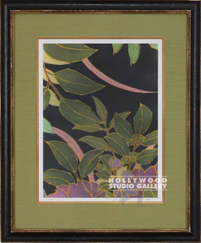 30X25 UTAY ASIAN LEAVES W/BLK/ BLK