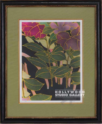 30X25 UTAY ASAIN LEAVES W/BLK/ BLK