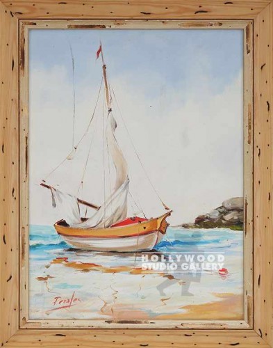 19X15 PALE SAILBOAT CNVS/PECKY PINE