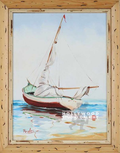 19X15 PALE SAILBOAT CNVS/PECKY PINE