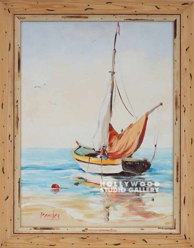 19X15 PALE SAILBOAT CNVS/PECKY PINE