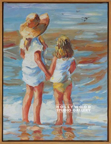 17X13 (2)GIRLS ON BEACH CNVS/BLOND