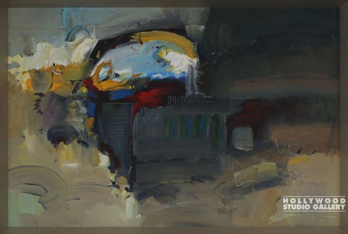 26X38 WILFRED BRUSHY ABST/ALUM