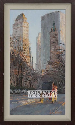 35X21 SNOWY NYC-CARRIAGE/MAHOGANY