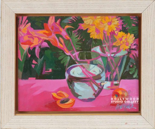 11X13 REZNIK PINK TABLE STILLIFE/LT
