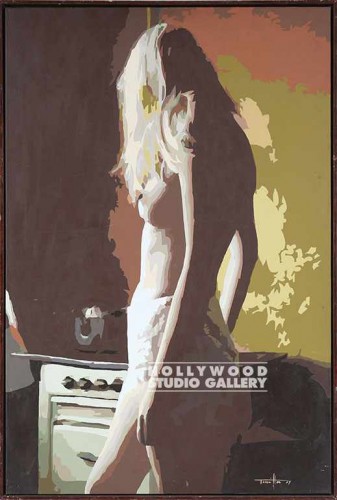 33X22 EARTHTONE NUDIE -STOVE-CANVAS