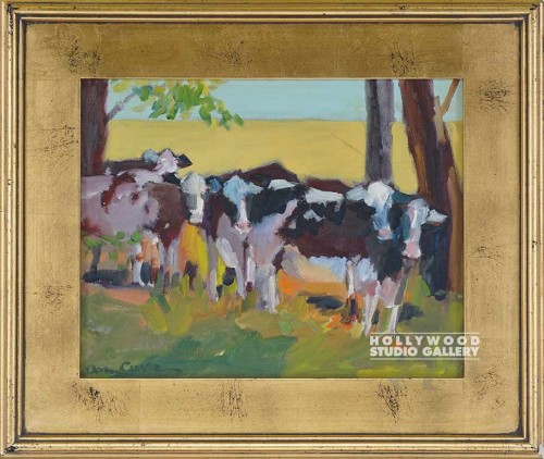 16X19 DEELY GRAZING >GRASS-COWS/GLD