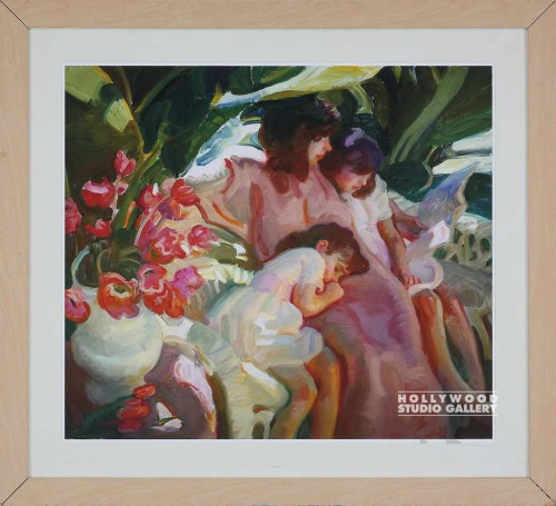 36X39 ASARO STORY TIME-MOM-KIDS/LT