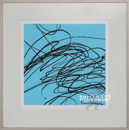 26X26 FOWLER BLK SCRIBBLE-BLUE/METL