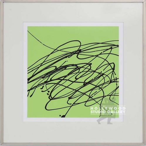 26X26 FOWLER BLK.SCRIBBLE-LIME/METL