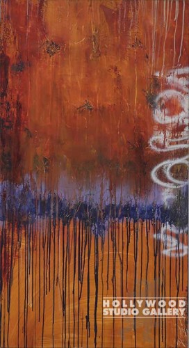 54X30 DATOS WALL2-RUST DRIPPY CANVS