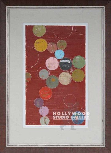 31X22 ATKINSON MARBLES-DOTS-RUST/WD