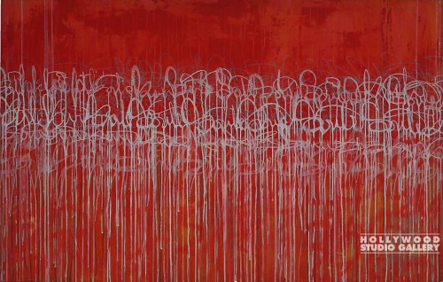40X62 DATOS RED SUN-RED CANVS W/WHT