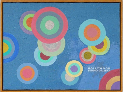 19X25 BOB K. BLU CANVASW/CIRCLES/WD